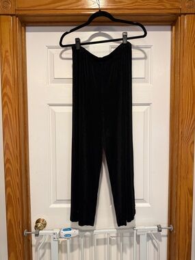 Chico's Traveler Black Wide-Leg Pull-On Pants Womens Size L/XL (Chicos 2)